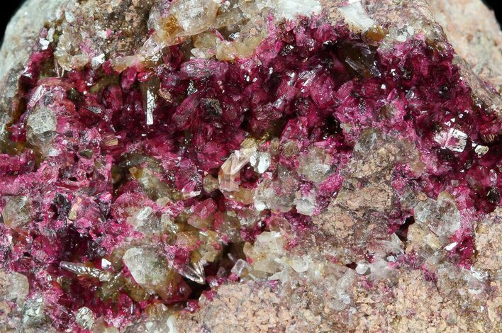 Roselite and Calcite Crystals on Matrix - Morocco #44766